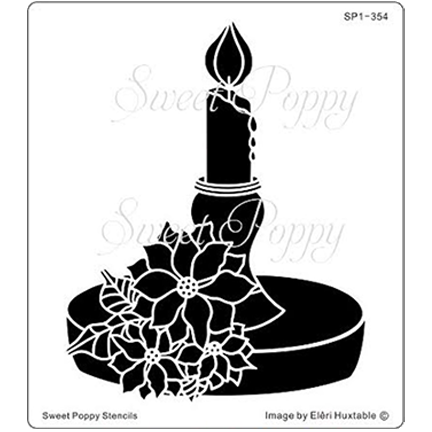 Christmas Candle Stencil by Sweet Poppy Stencils