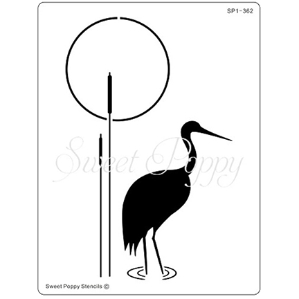 Crane (Bird 3) Stencil by Sweet Poppy Stencils
