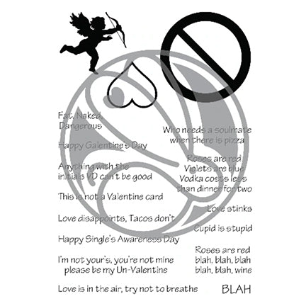 Sassy Sentiments Anti-Valentine A6 Stamp Set by The Rabbit Hole Designs