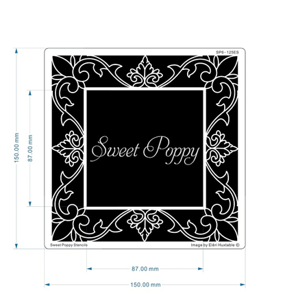 Aperture Elegant Flourish Square Stencil by Sweet Poppy Stencils