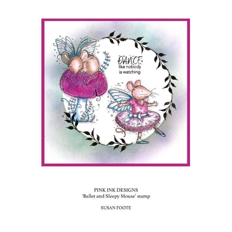 Wee Folk Series "Ballet Mouse" A7 Stamp Set by Pink Ink Designs