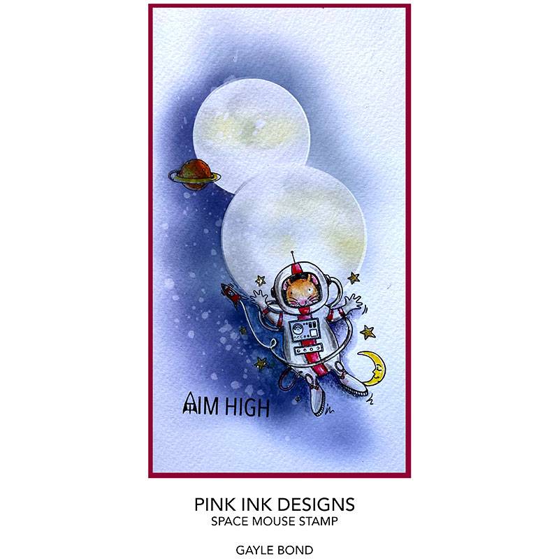 Wee Folk Series "Rocket Mouse" A7 Stamp Set by Pink Ink Designs