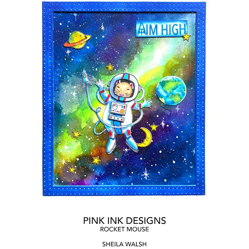 Wee Folk Series "Rocket Mouse" A7 Stamp Set by Pink Ink Designs