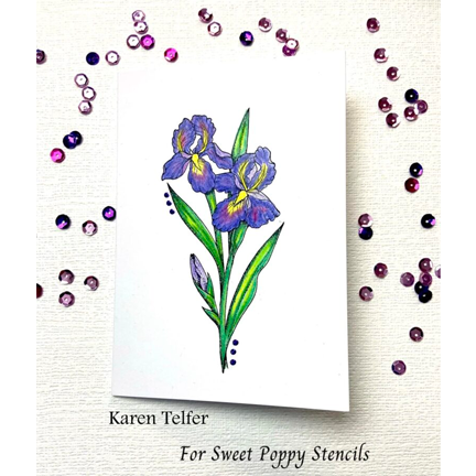 Iris Stamp DL (Small) by Sweet Poppy Stencils
