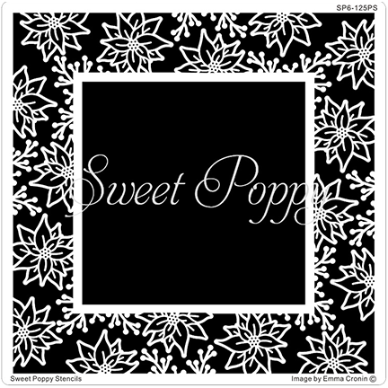 Aperture Poinsettia Square Stencil by Sweet Poppy Stencils