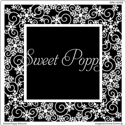 Aperture Snowflake Square Stencil by Sweet Poppy Stencils