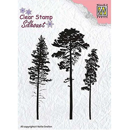 Silhouette 3 Pine Trees Stamp by Nellie's Choice