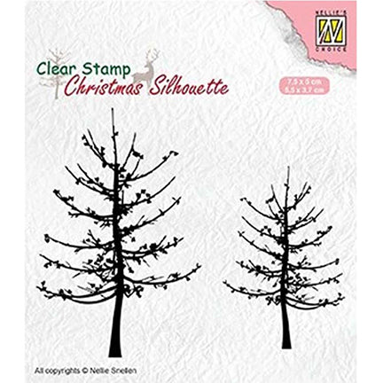 Christmas Silhouette Leafless Trees Stamp by Nellie's Choice