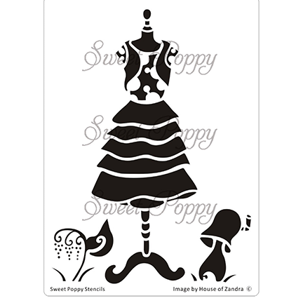 Dress 6, Laura Stencil by Sweet Poppy Stencils *Retired*