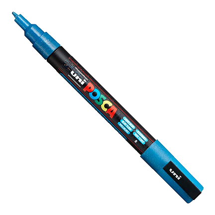 Uni POSCA Glitter Light Blue Fine Bullet Tip Paint Pen by Mitsubishi Pencil