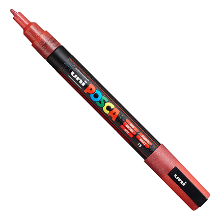 Uni POSCA Glitter Red Fine Bullet Tip Paint Pen by Mitsubishi Pencil