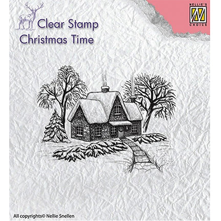 Christmas Time Idyllic Winter Scene Stamp by Nellie's Choice