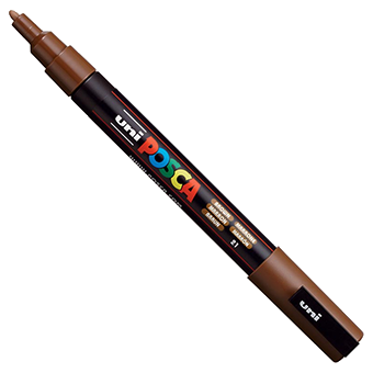 Uni POSCA Brown Fine Bullet Tip Paint Pen by Mitsubishi Pencil
