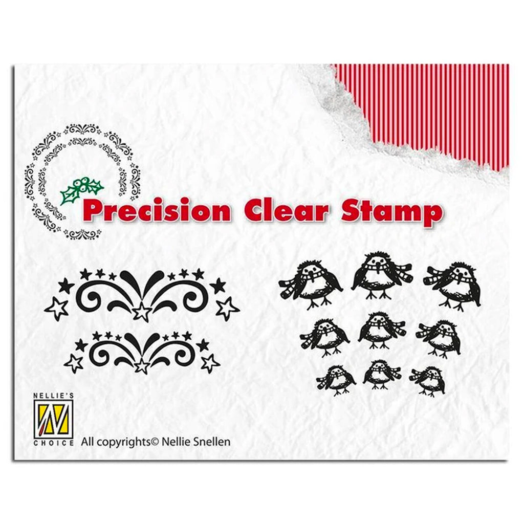 Precision Stamp Set - Christmas Starburst & Robin by Nellie's Choice