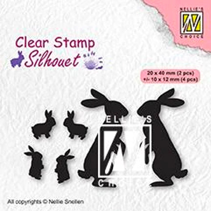 Silhouette Rabbits Stamp by Nellie's Choice