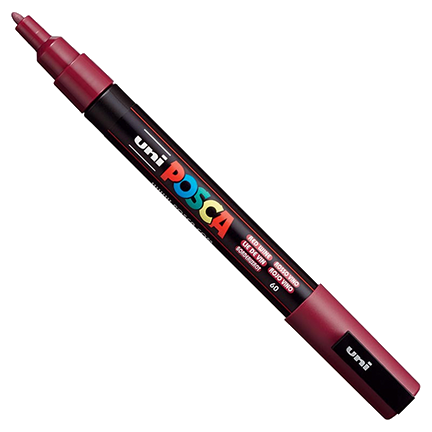 Uni POSCA Red Wine Fine Bullet Tip Paint Pen by Mitsubishi Pencil