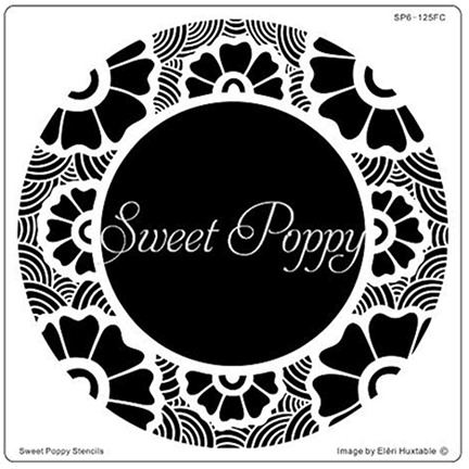 Aperture Retro Floral Circle Stencil by Sweet Poppy Stencils
