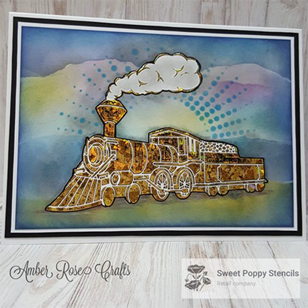 Steam Train Stencil by Sweet Poppy Stencils
