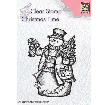 Christmas Time Snowman With Lantern Stamp by Nellie's Choice