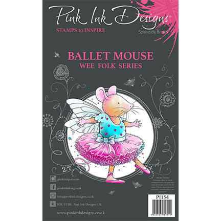 Wee Folk Series "Ballet Mouse" A7 Stamp Set by Pink Ink Designs