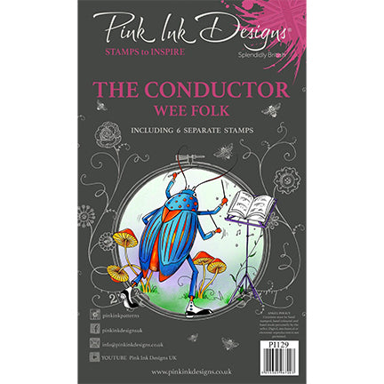 Wee Folk Series "The Conductor" A6 Stamp Set by Pink Ink Designs