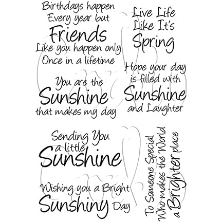Sunny Sentiments A6 Stamp Set by Card-io