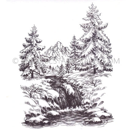Winter Waterfall Stamp by Nellie's Choice