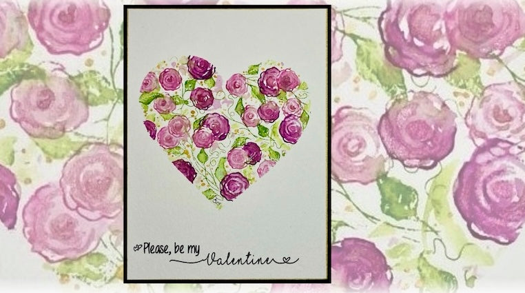 "Please, be my Valentine" no. 1.- easy faux watercolor technique - video tutorial