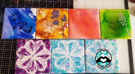 "Stamped Alcohol Ink Tiles" Video Tutorial
