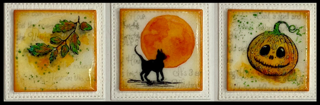 HALLOWEEN "Tiny Art" - how to make a tiny "tile" on a card -video tutorial