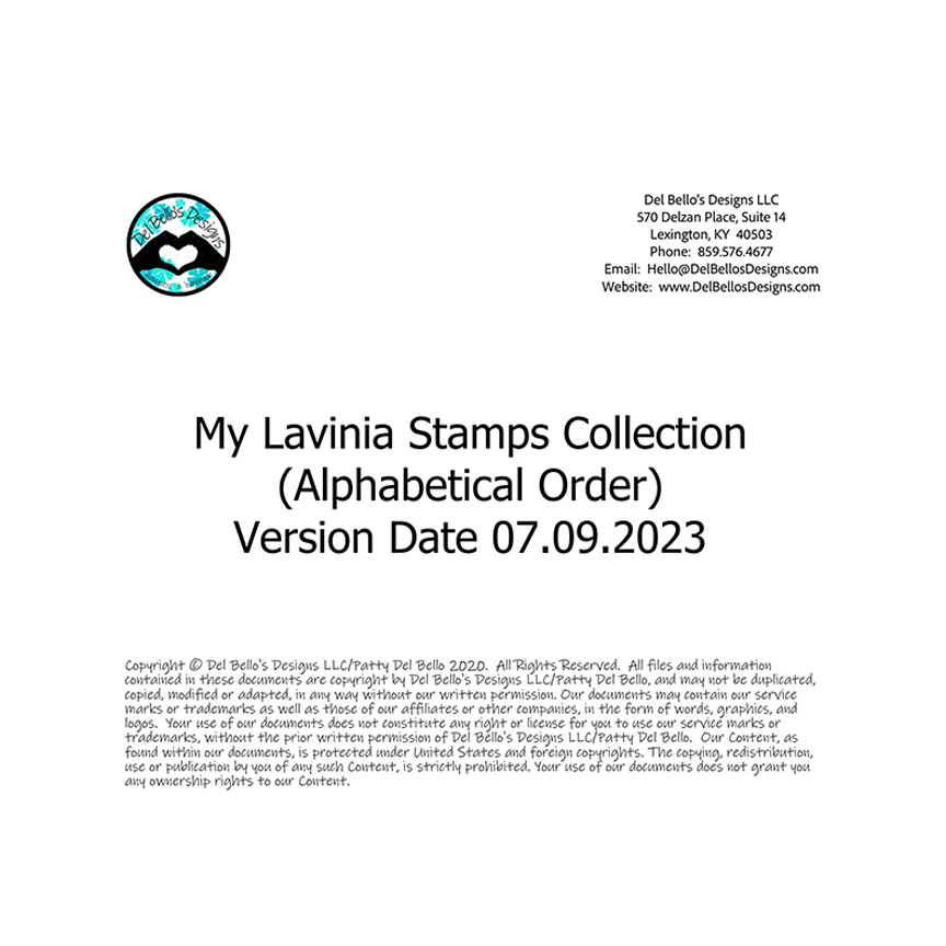My Lavinia Stamps Collection Inventory Forms