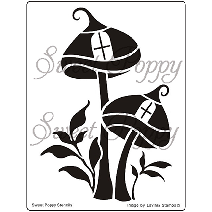 Mushroom Dwelling Stencil by Sweet Poppy Stencils *Retired*