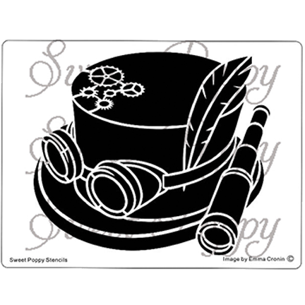 Steampunk Hat Stencil by Sweet Poppy Stencils *Retired*