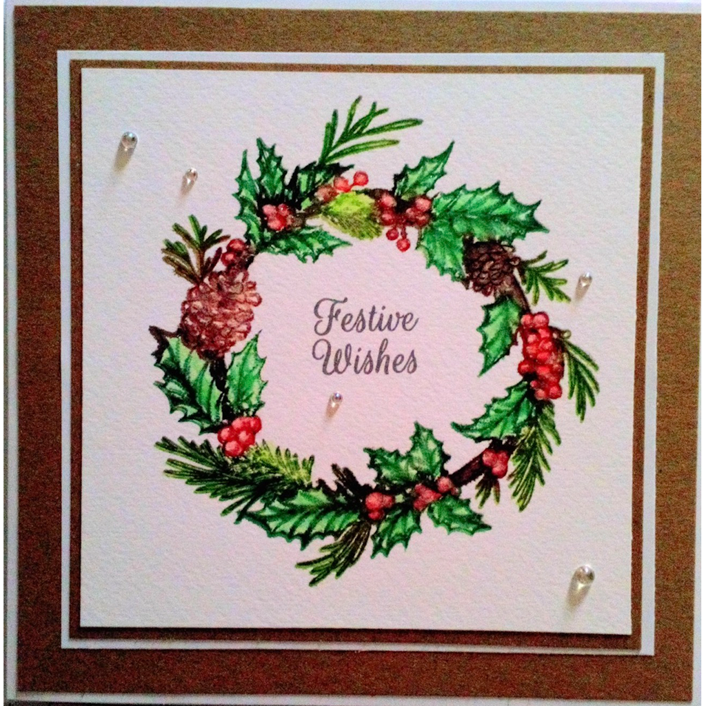 Holly Wreath Stamp by Sweet Poppy Stencils