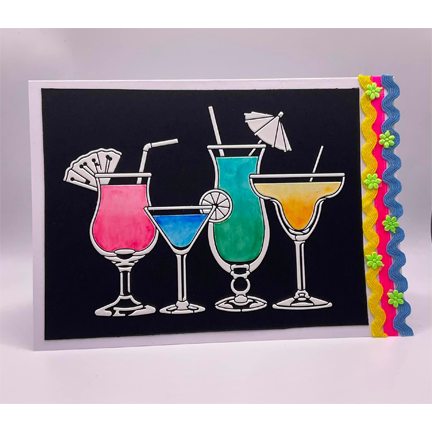 Cocktails Stencil by Sweet Poppy Stencils
