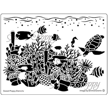 Sea Scenes - Coral Reef Stencil by Sweet Poppy Stencils *Retired*