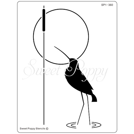 Curlew (Bird 1) Stencil by Sweet Poppy Stencils