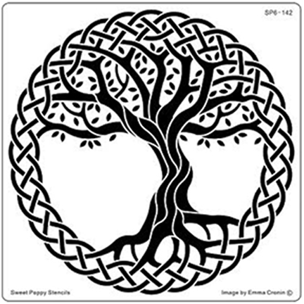 Tree of Life Circle Stencil by Sweet Poppy Stencils