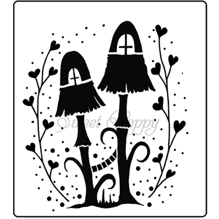 Fairy Mushrooms Stencil by Sweet Poppy Stencils *Retired*