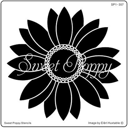 Large Sunflower Head Stencil by Sweet Poppy Stencils