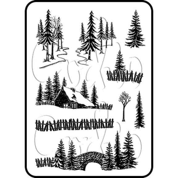 Pine Panorama A6 Stamp Set by Card-io