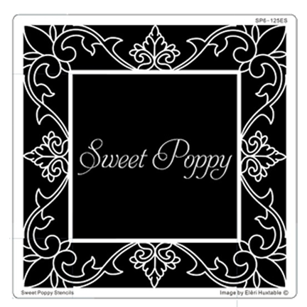 Aperture Elegant Flourish Square Stencil by Sweet Poppy Stencils
