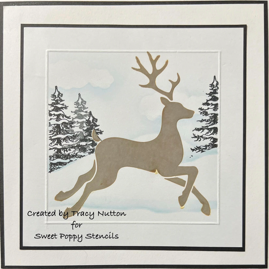 Christmas Stag Stencil by Sweet Poppy Stencils
