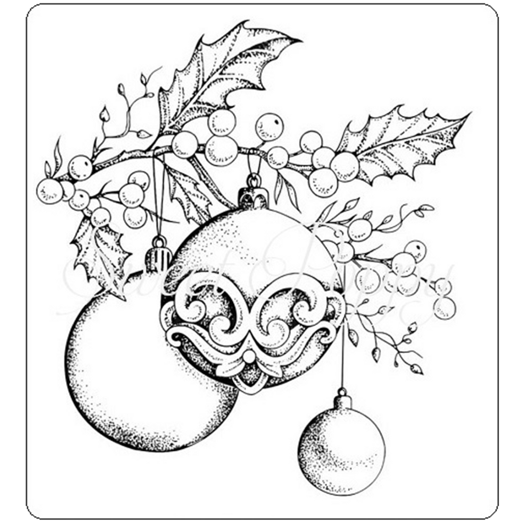 Holly Bauble Stamp by Sweet Poppy Stencils