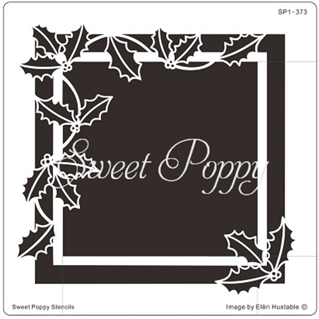 Aperture Holly Leaf Square Stencil by Sweet Poppy Stencils