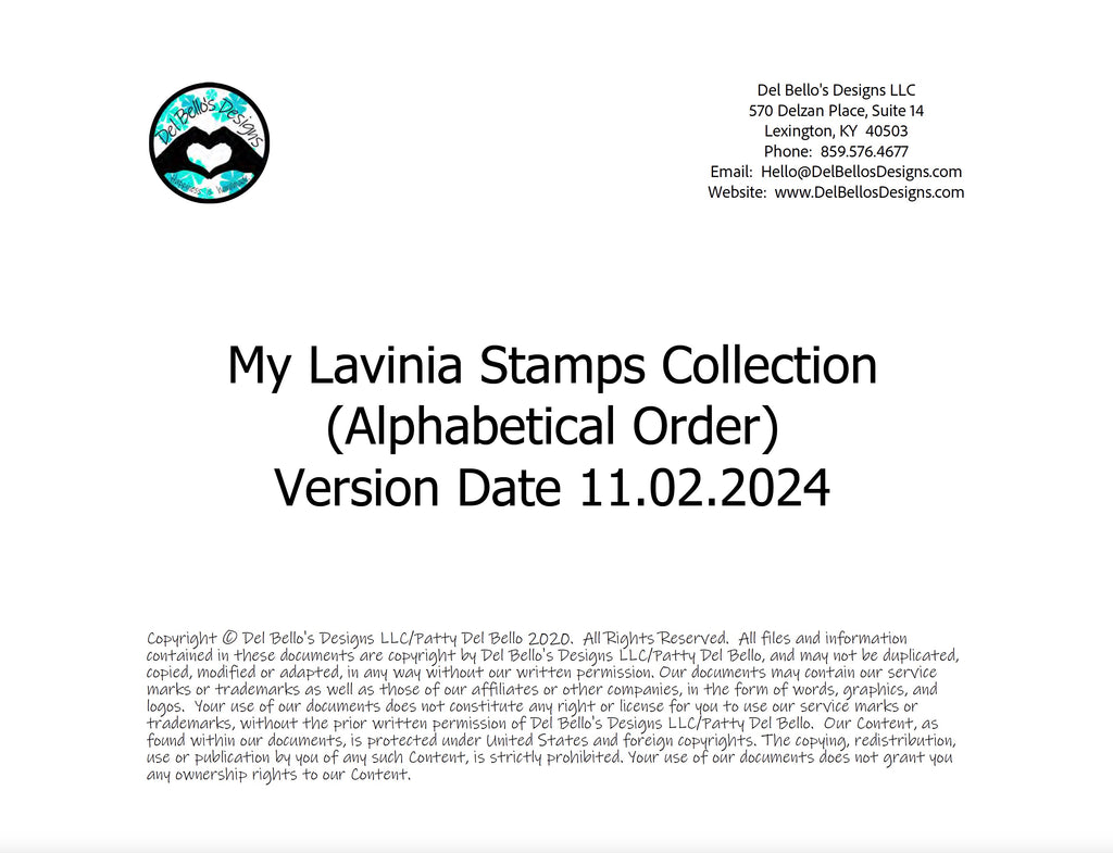 My Lavinia Stamps Collection Inventory Forms PDF File Version 11.02.2024