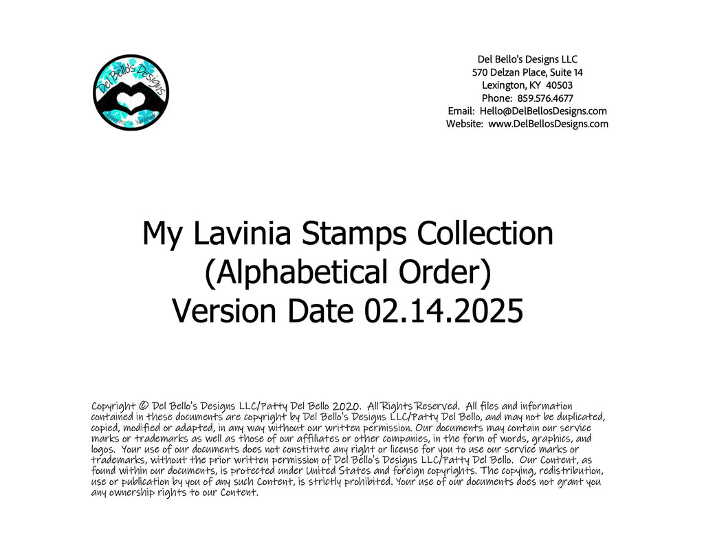 My Lavinia Stamps Collection Inventory Forms PDF File Version 02.14.2025