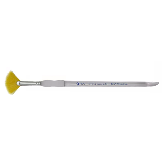 Soft-Grip Golden Taklon Fan Brush, Size 20/0 by Royal Brush