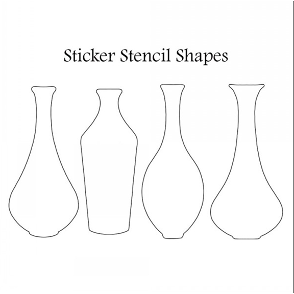 Sticker Stencils 11, Four Bottle Shapes by Lavinia Stamps