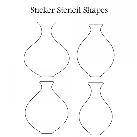 Sticker Stencils 10, Four Bottle Shapes by Lavinia Stamps